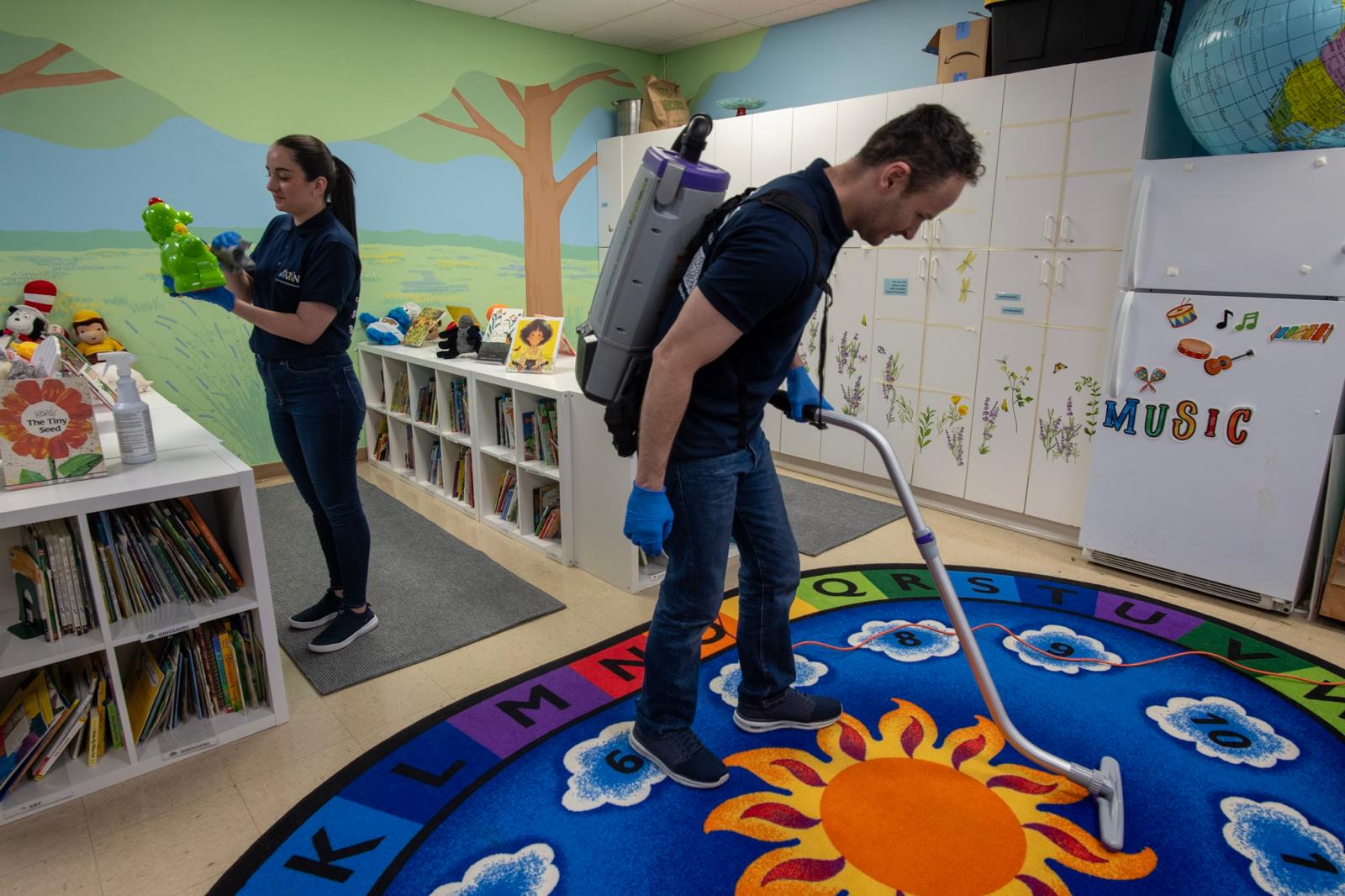 V&N crew cleaning commercial facility