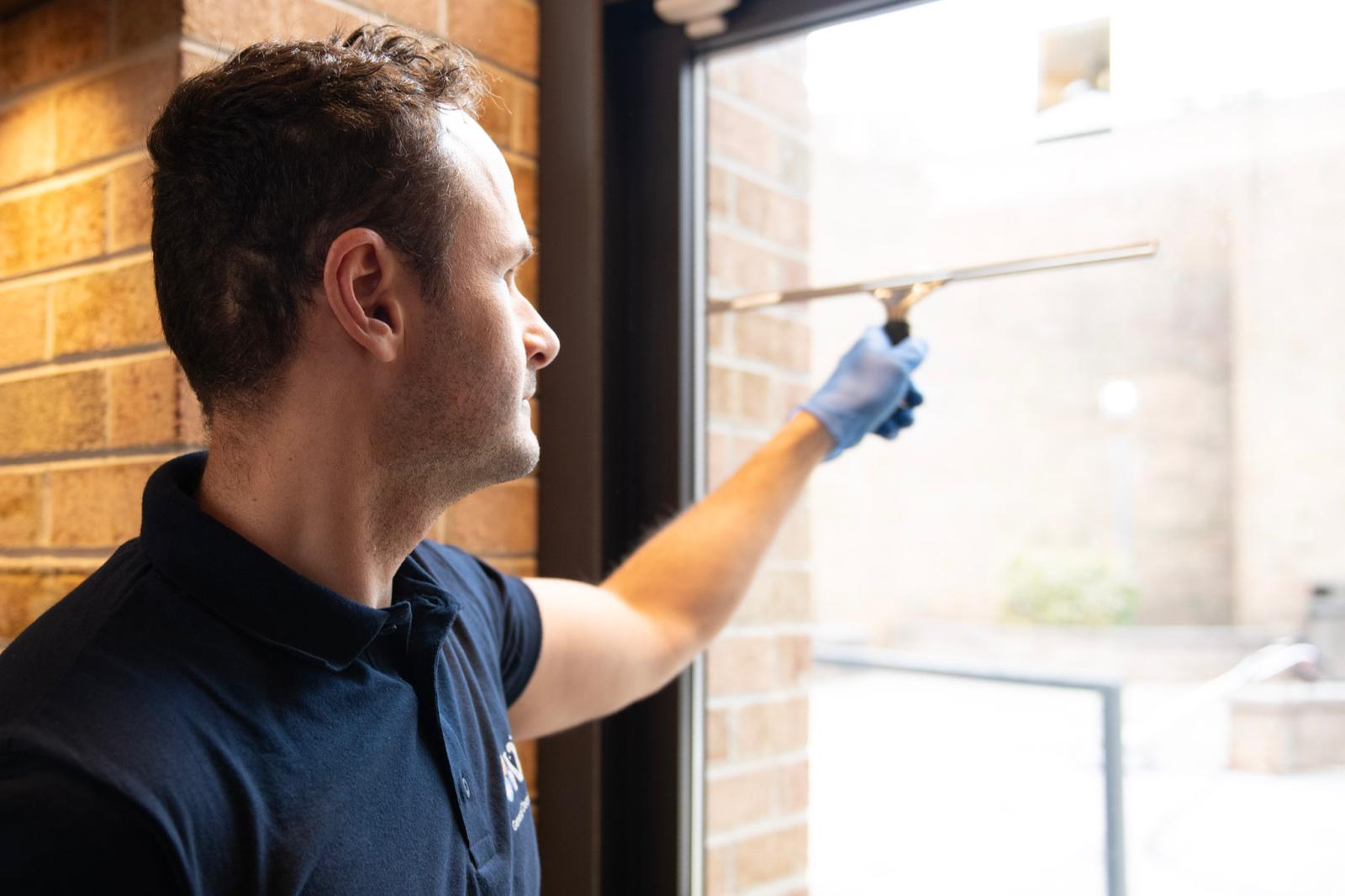 V&N crew cleaning commercial windows